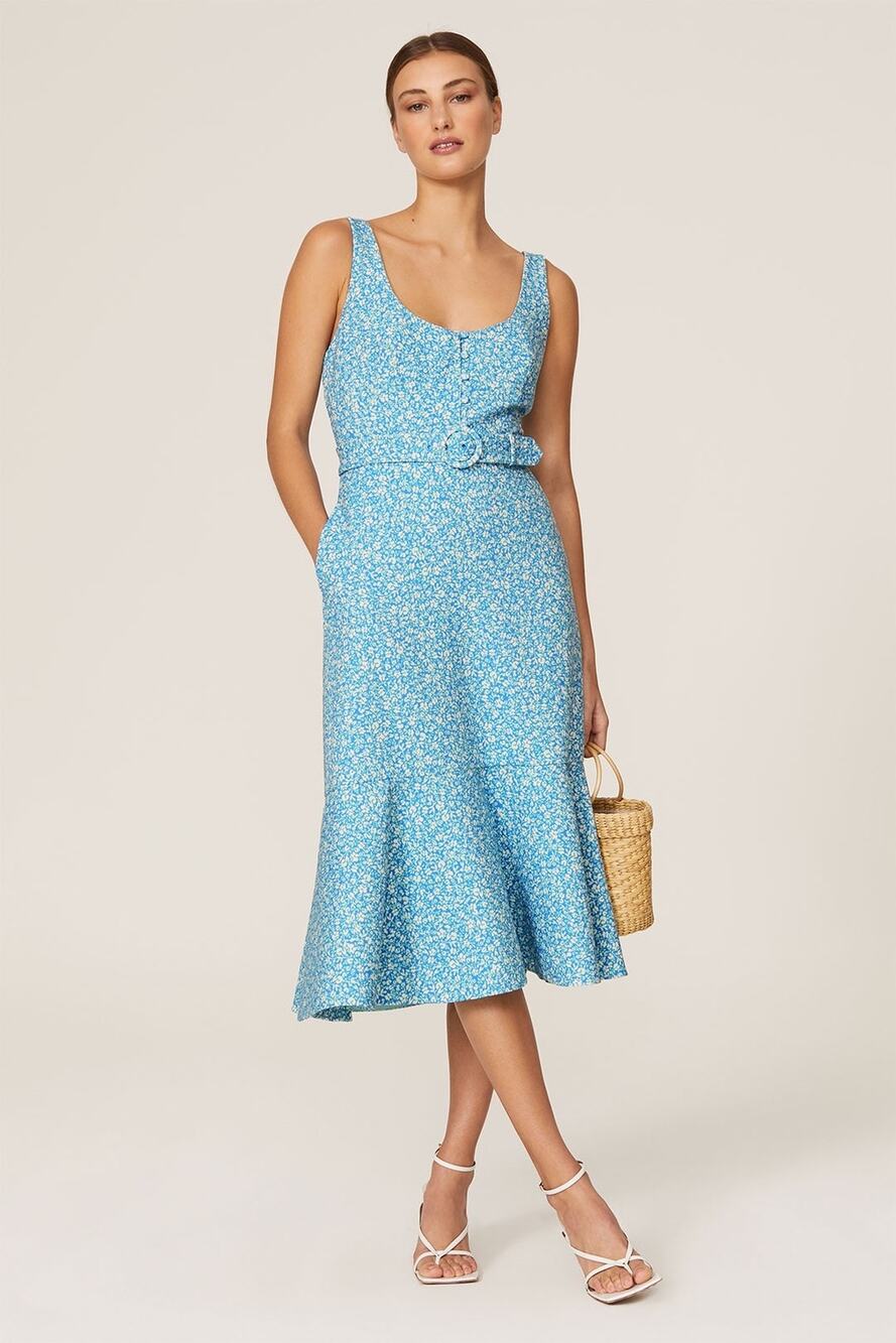 Johnathan Simkhai Eve Floral Midi Dress Size 10